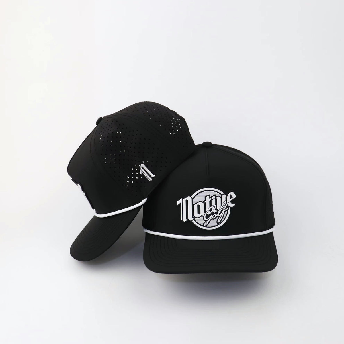 The Eagle "LIGHTS OUT" hat, two hats stacked