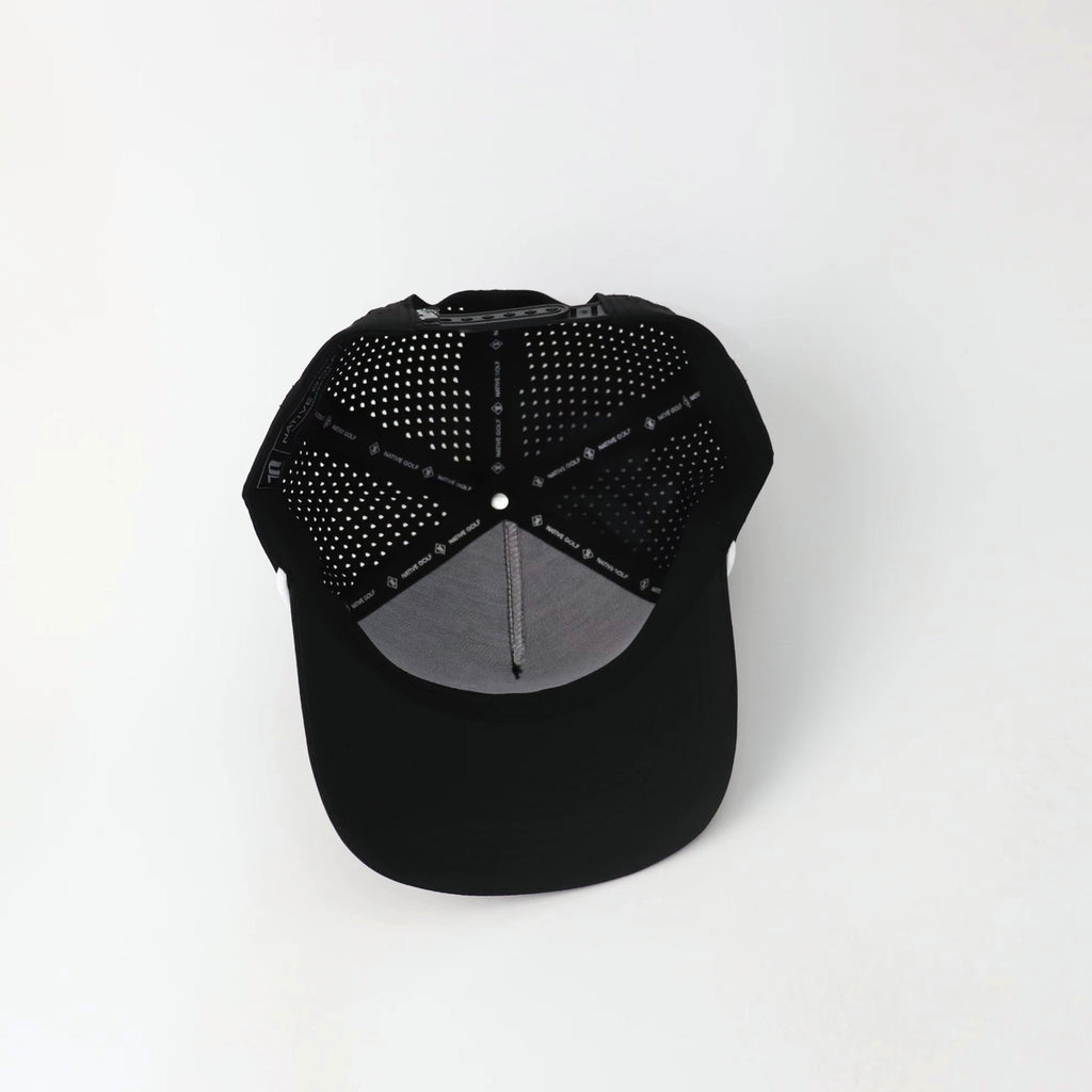 The Eagle "LIGHTS OUT" hat, underside showing the printed taping